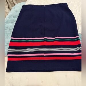 ESQUALO Blue and Red Striped Knee-Length Skirt Size Large